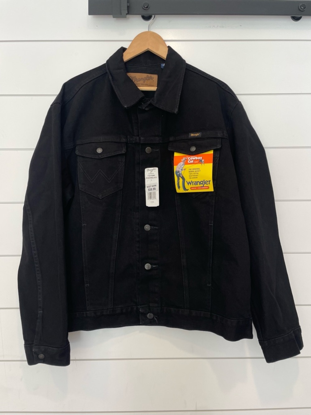 Wrangler Men’s Shadow Black Unlined Button-Down Denim Jacket